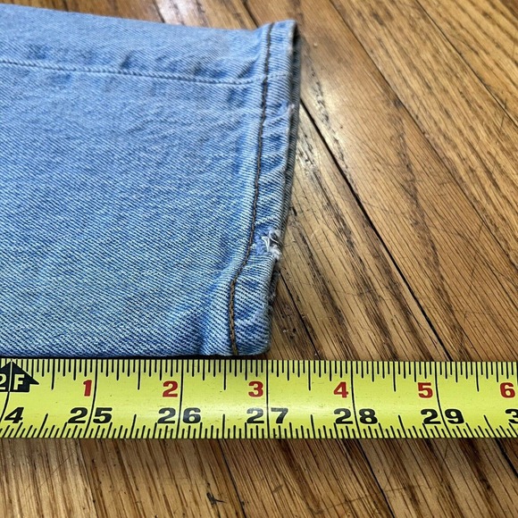 Levi's Premium Patch 25 Wedgie Straight Button Fly Denim Jeans Mom Meas 26x27 - Picture 10 of 11